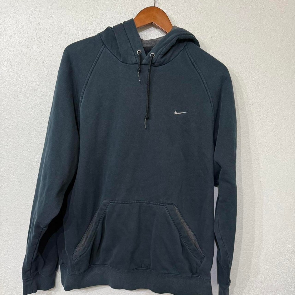 Black faded Nike hoodie with embroidered swoosh